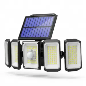 2 pack solar security light 300 led ip65 waterproof motion sensor