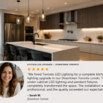 Modern kitchen LED lighting installation in Downtown Toronto condo